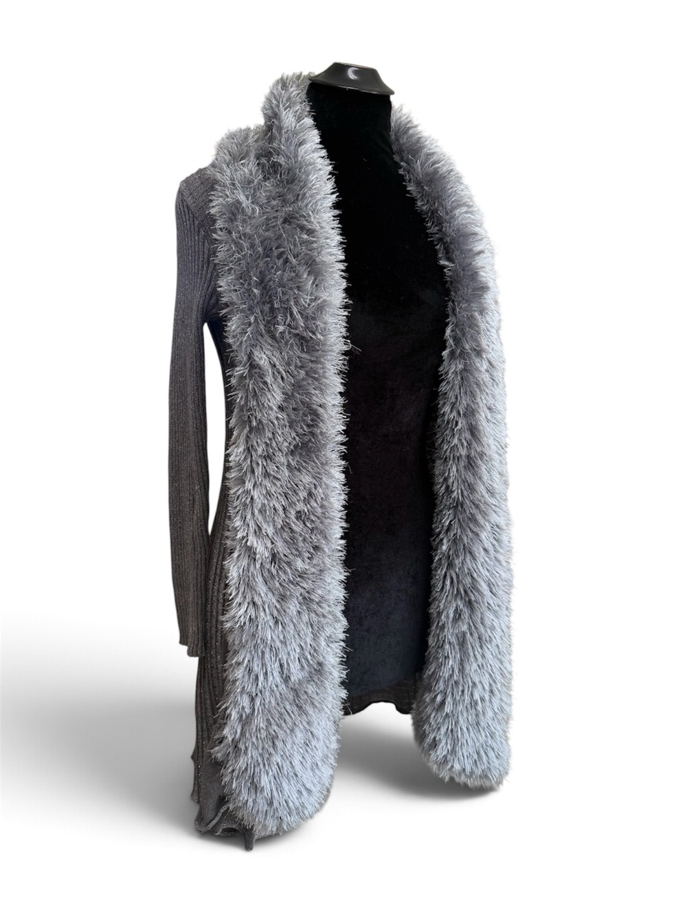 Y2K Lauren Michelle Petite Shaggy Chenille Cardigan